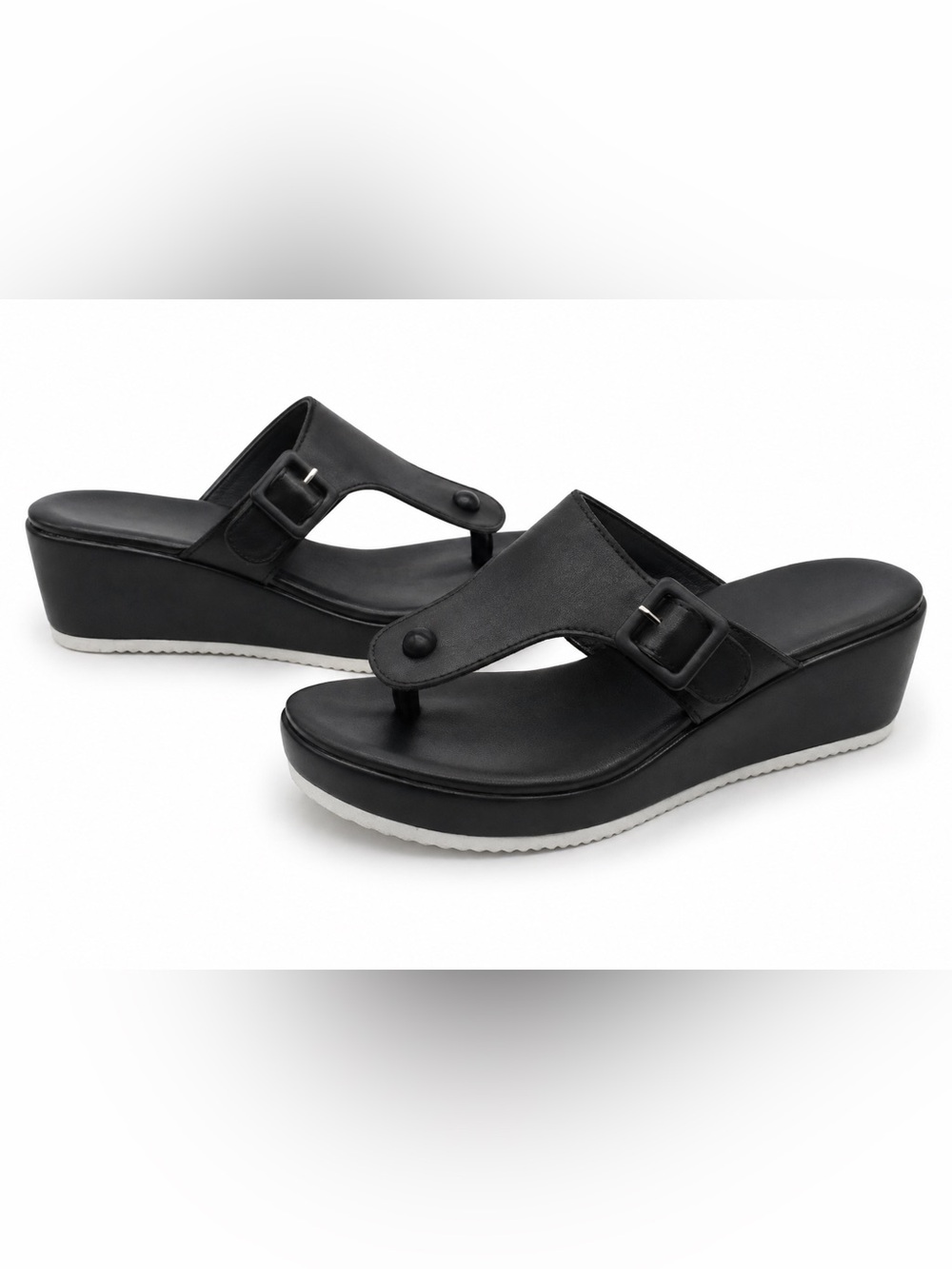 Lily Women’s Wedge Sandals sz 7.5 Navy Blue NEW # box 847